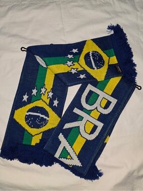 Brazil National Flag Soccer Scarf - Bold Blue, Green & Yellow